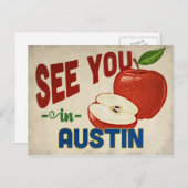 Austin Texas Apple - Vintage Travel Postkarte (Vorne/Hinten)