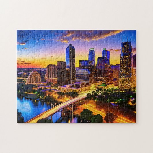 Austin Texas Art 3 Foto Puzzle Skyline Kunst Austi (Horizontal)