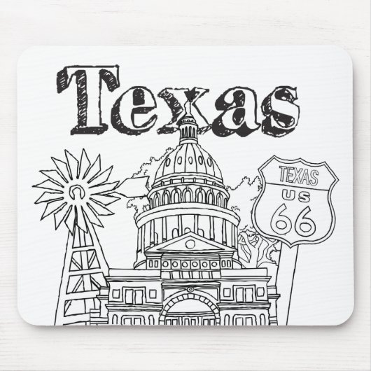 Austin Texas Art Vacation Texas Souvenir Design Mousepad (Vorne)