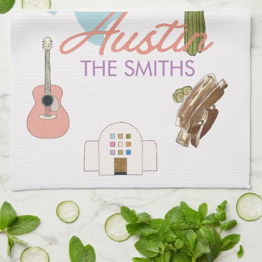 Austin Texas Bachelorette Wedding Geschirrtuch (Gefaltet)