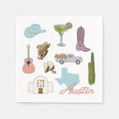 Austin Texas Bachelorette Wedding Serviette (Vorderseite)