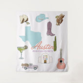 Austin Texas Bachelorette Wedding Wandteppich (Vorderseite)