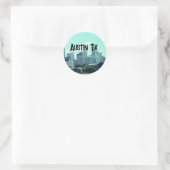 Austin Texas backround Runder Aufkleber (Tasche)