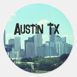 Austin Texas backround Runder Aufkleber