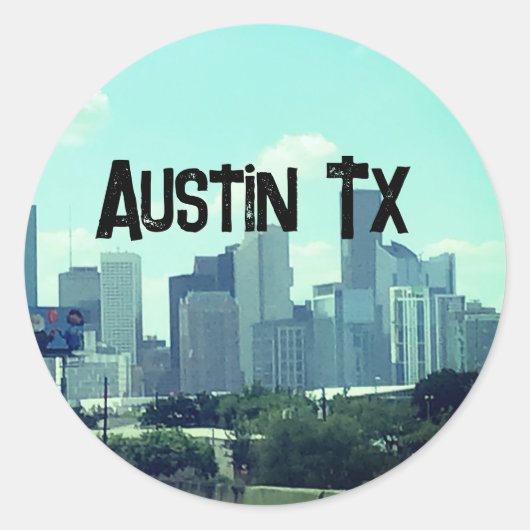 Austin Texas backround Runder Aufkleber (Vorderseite)