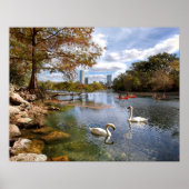 Austin, Texas Barton Creek / Ladybird Lake Skyline Poster (Vorne)