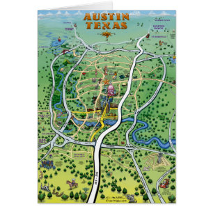 Austin Texas Cartoon Map