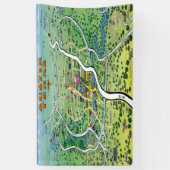 Austin Texas Cartoon Map Banner (Vertikal)