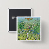 Austin Texas Cartoon Map Button (Vorne & Hinten)