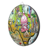 Austin Texas Cartoon Map Dartscheibe (Vorderseite rechts)