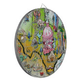 Austin Texas Cartoon Map Dartscheibe (Vorderseite Links)