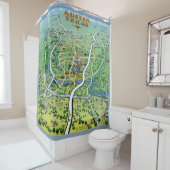 Austin Texas Cartoon Map Duschvorhang (Beispiel)