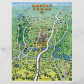 Austin Texas Cartoon Map Flyer (Vorne)