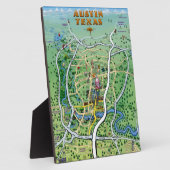 Austin Texas Cartoon Map Fotoplatte (Seite)