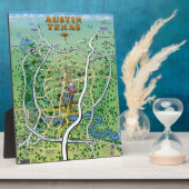 Austin Texas Cartoon Map Fotoplatte (Seite)