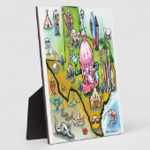 Austin Texas Cartoon Map Fotoplatte (Seite)