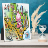 Austin Texas Cartoon Map Fotoplatte (Seite)