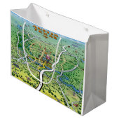 Austin Texas Cartoon Map Große Geschenktüte (Vorderseite Schrägansicht)