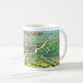 Austin Texas Cartoon Map Kaffeetasse (VorderseiteRechts)