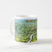 Austin Texas Cartoon Map Kaffeetasse (Vorderseite Links)