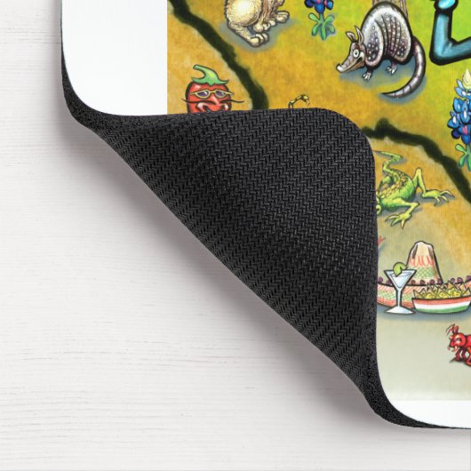 Austin Texas Cartoon Map Mousepad (Ecke)