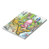Austin Texas Cartoon Map Notizblock (Rotiert)