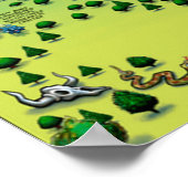 Austin Texas Cartoon Map Poster (Ecke)