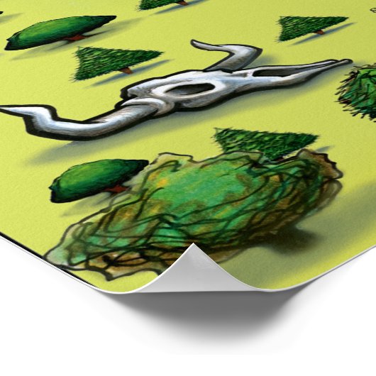 Austin Texas Cartoon Map Poster (Ecke)