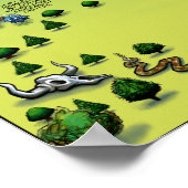 Austin Texas Cartoon Map Poster (Ecke)