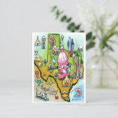 Austin Texas Cartoon Map Postkarte (Stehend Vorderseite)