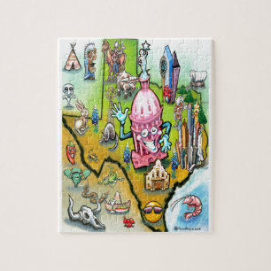 Austin Texas Cartoon Map Puzzle