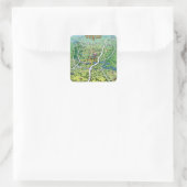 Austin Texas Cartoon Map Quadratischer Aufkleber (Tasche)