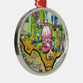 Austin Texas Cartoon Map Silbernes Ornament (Rechts)