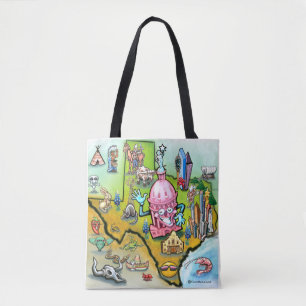 Austin Texas Cartoon Map Tasche
