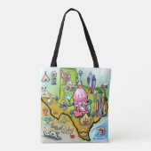 Austin Texas Cartoon Map Tasche (Rückseite)