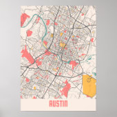 Austin - Texas Chalk City Map Poster (Vorne)