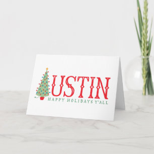 Austin, Texas Christmas Tree Happy Holidays Card Feiertagskarte