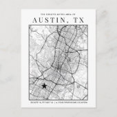 Austin, Texas City Map + Location Marker Postkarte (Vorderseite)