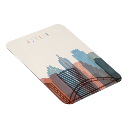 Austin, Texas | City Skyline Magnet (Rechte Seite)