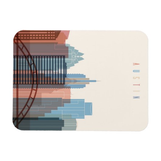 Austin, Texas | City Skyline Magnet (Horizontal)