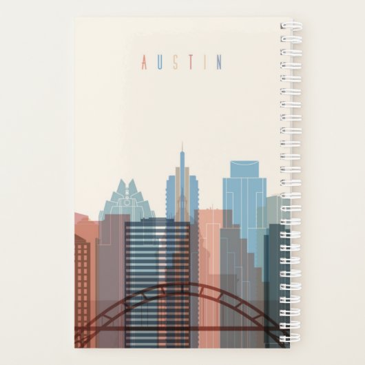 Austin, Texas | City Skyline Planer (Rückseite)