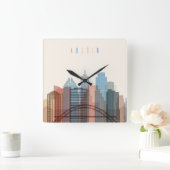 Austin, Texas| City Skyline Quadratische Wanduhr (Zuhause)