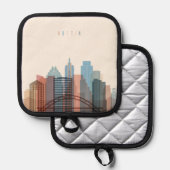 Austin, Texas | City Skyline Topflappen (Vorderseite/Rückseite)
