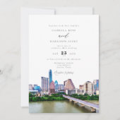 AUSTIN TEXAS City Skyline Wedding Einladung (Vorderseite)