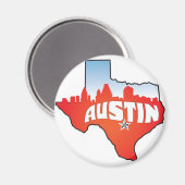 Austin Texas Cityscape Magnet (Vorderseite/Rückseite)
