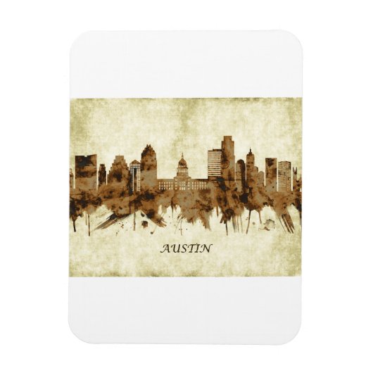 Austin Texas Cityscape Magnet (Vertikal)