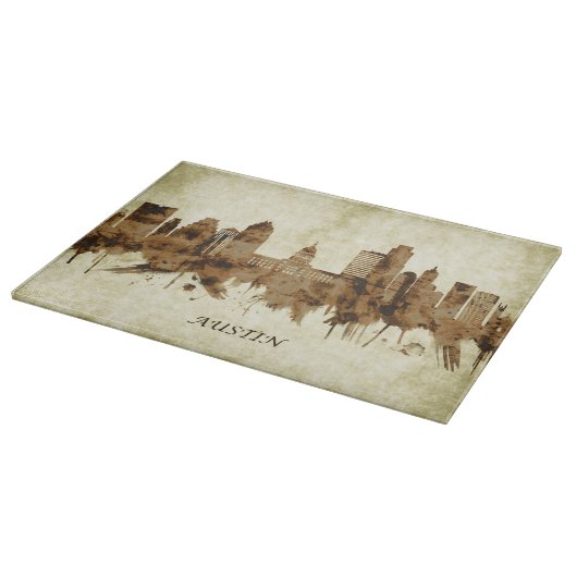 Austin Texas Cityscape Schneidebrett (Ecke)
