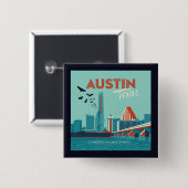 Austin, Texas | Congress Avenue Bridge Button (Vorne & Hinten)