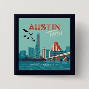 Austin, Texas Congress Avenue Bridge Button