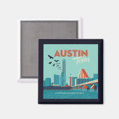 Austin, Texas | Congress Avenue Bridge Magnet (Vorderseite/Rückseite)